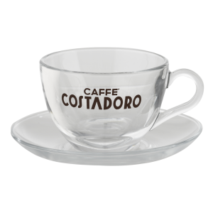 Costadoro cappuccino kop en schotel glas