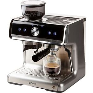 DOMO DO720K Espressomachine Zwart, Roestvrijstaal